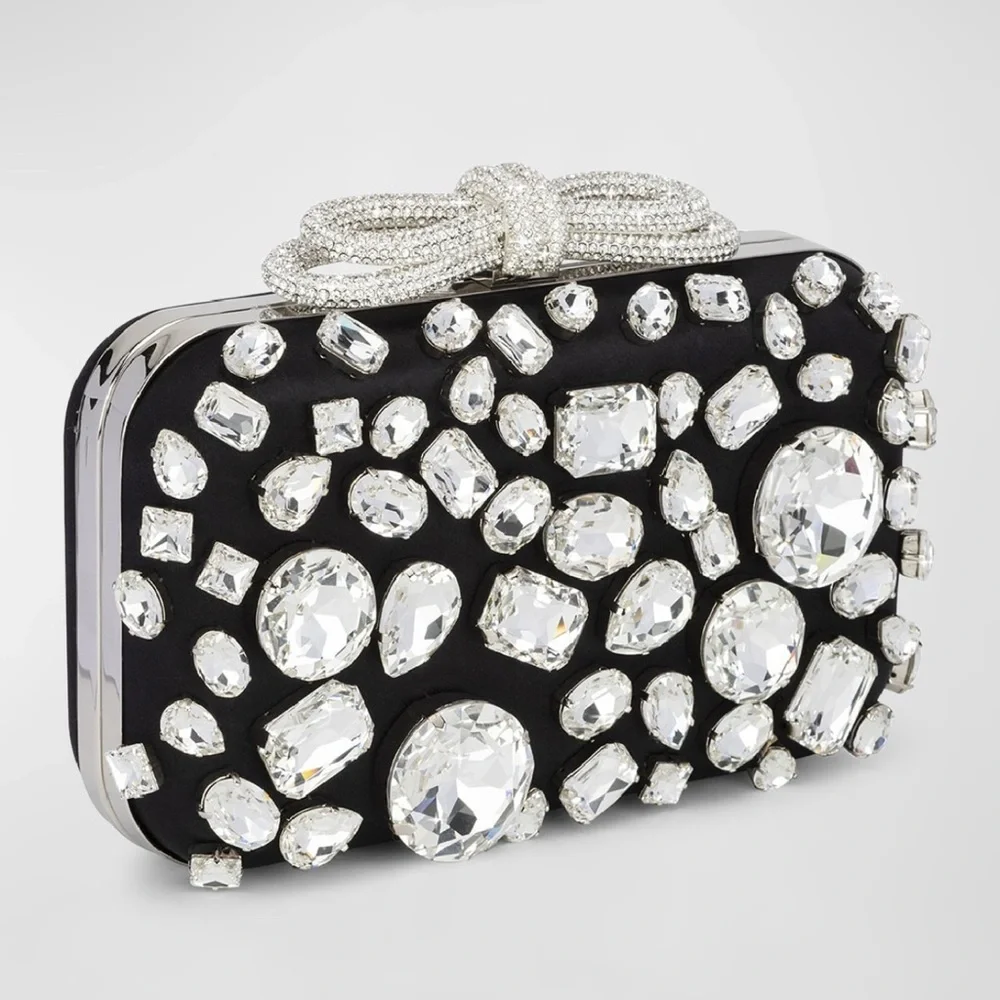 MACH & MACH
Bow Strass Satin Clutch Bag - Picture 8 of 16